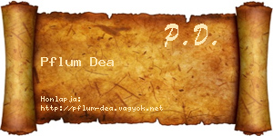 Pflum Dea névjegykártya